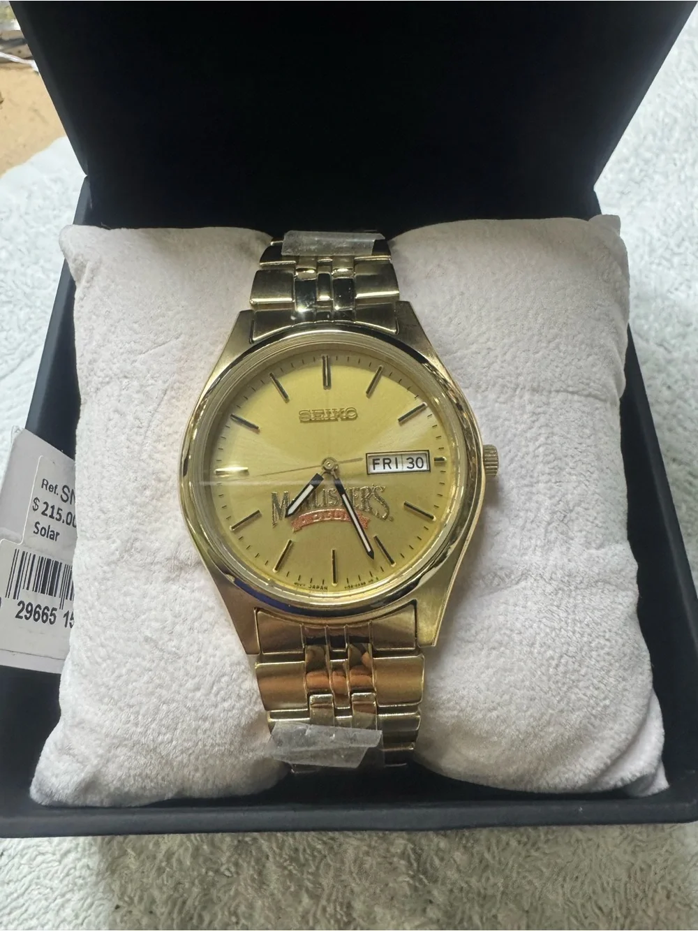 #175 Seiko solar Gold-Tone Men's Watch with Gold Dial and Bracelet